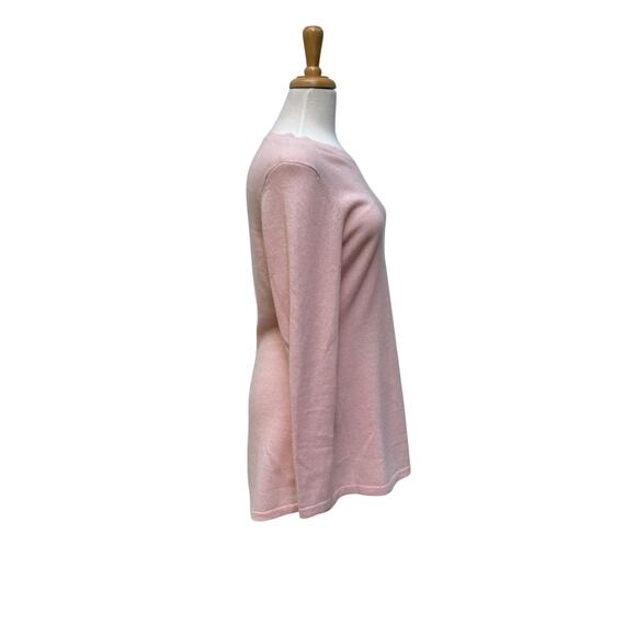 Isaac Mizrahi 100% Cashmere Sweater Tunic Sz S Pastel Pink Crew Neck Preppy Soft - Picture 3 of 9